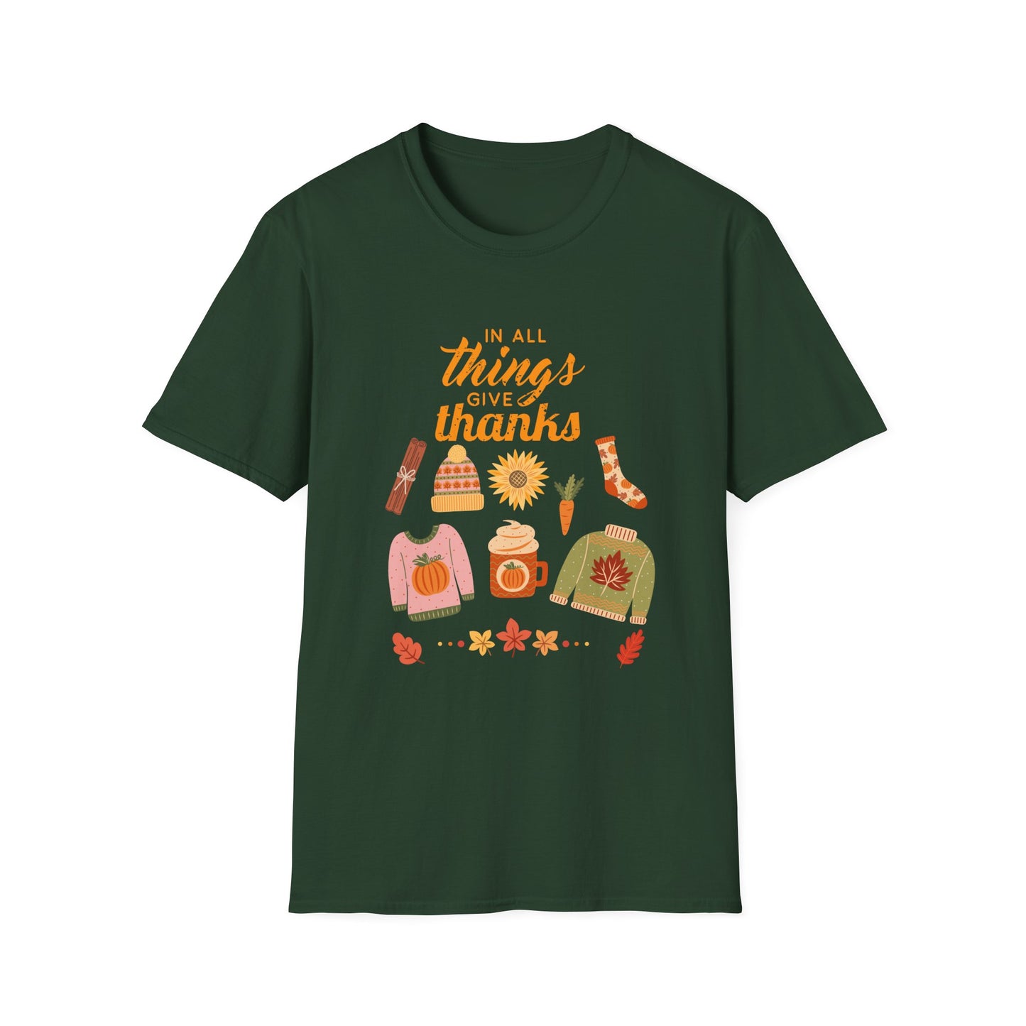 In All Things Give Thanks Unisex Softstyle T-Shirt