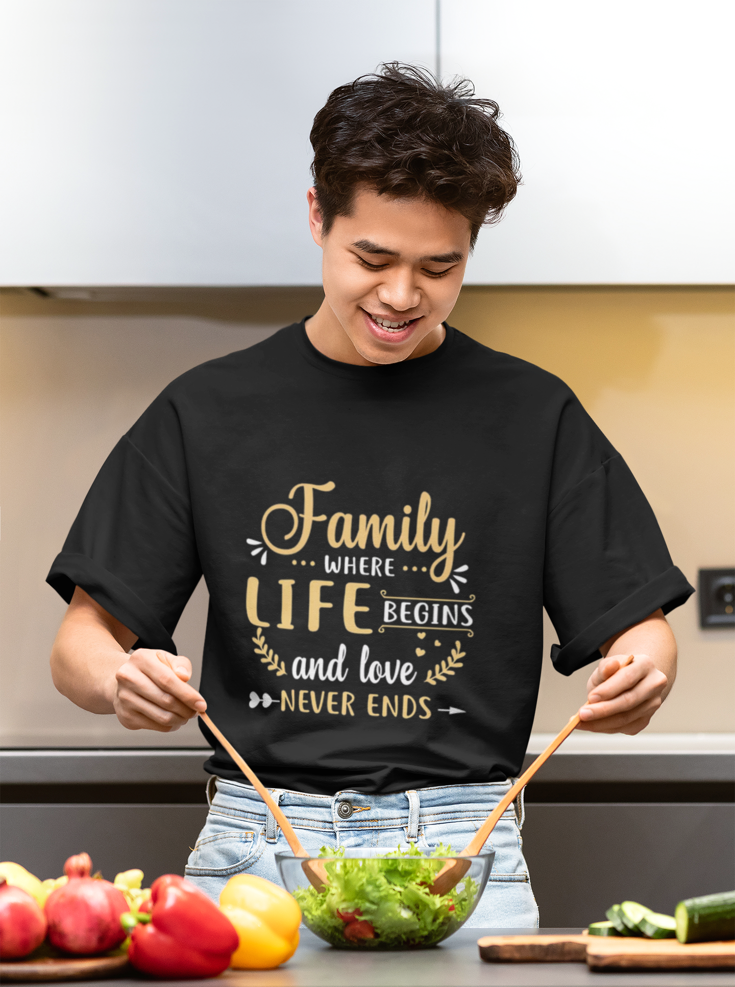 Family whre life begins and love never ends Unisex Softstyle T-Shirt