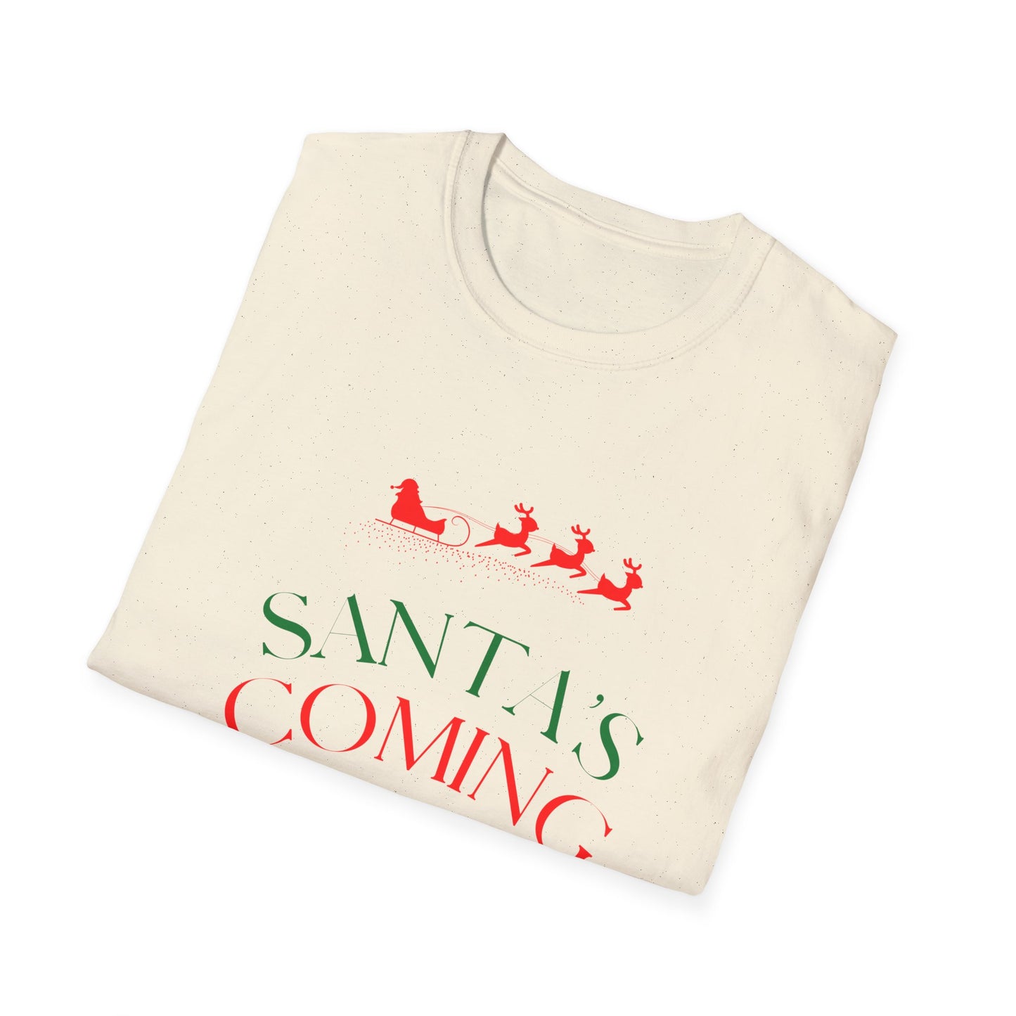 Santa's Coming To Town Unisex Softstyle T-Shirt