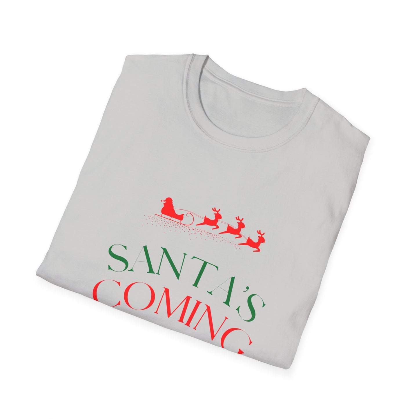 Santa's Coming To Town Unisex Softstyle T-Shirt